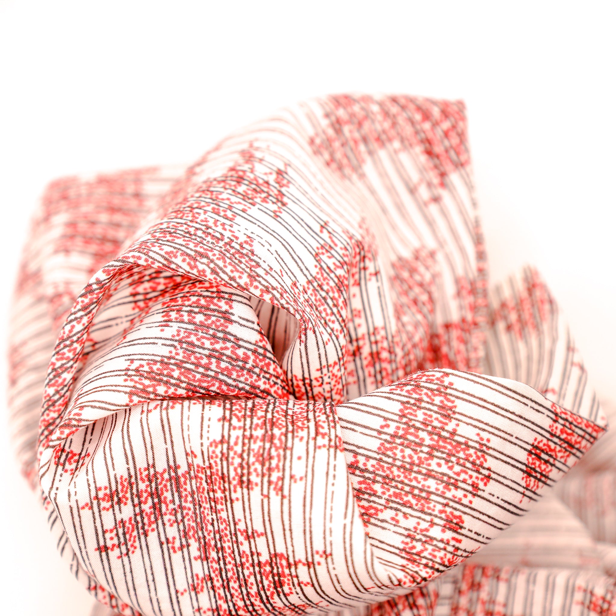 Tissu popeline de coton - blanc et rouge