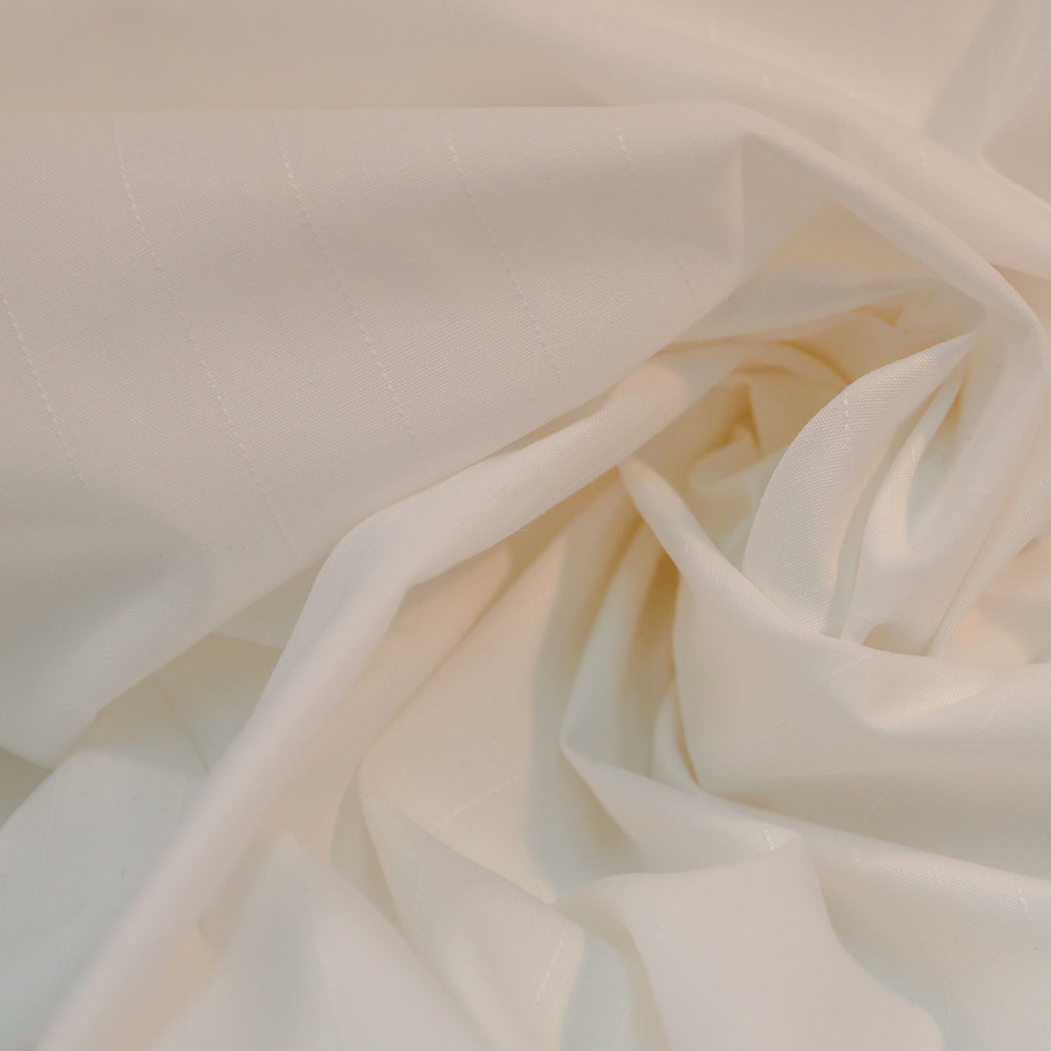 Tissu popeline de coton élasthanne rayé - blanc