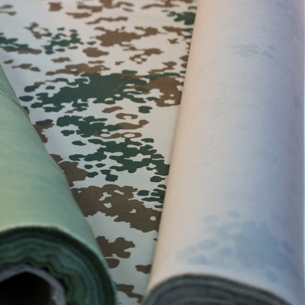 Tissu militaire camouflage - blanc et marron