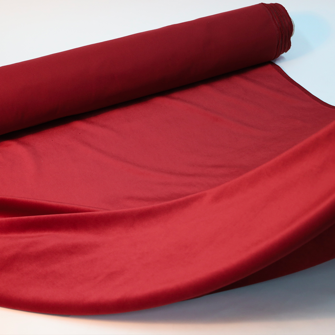 Tissu velours - rouge